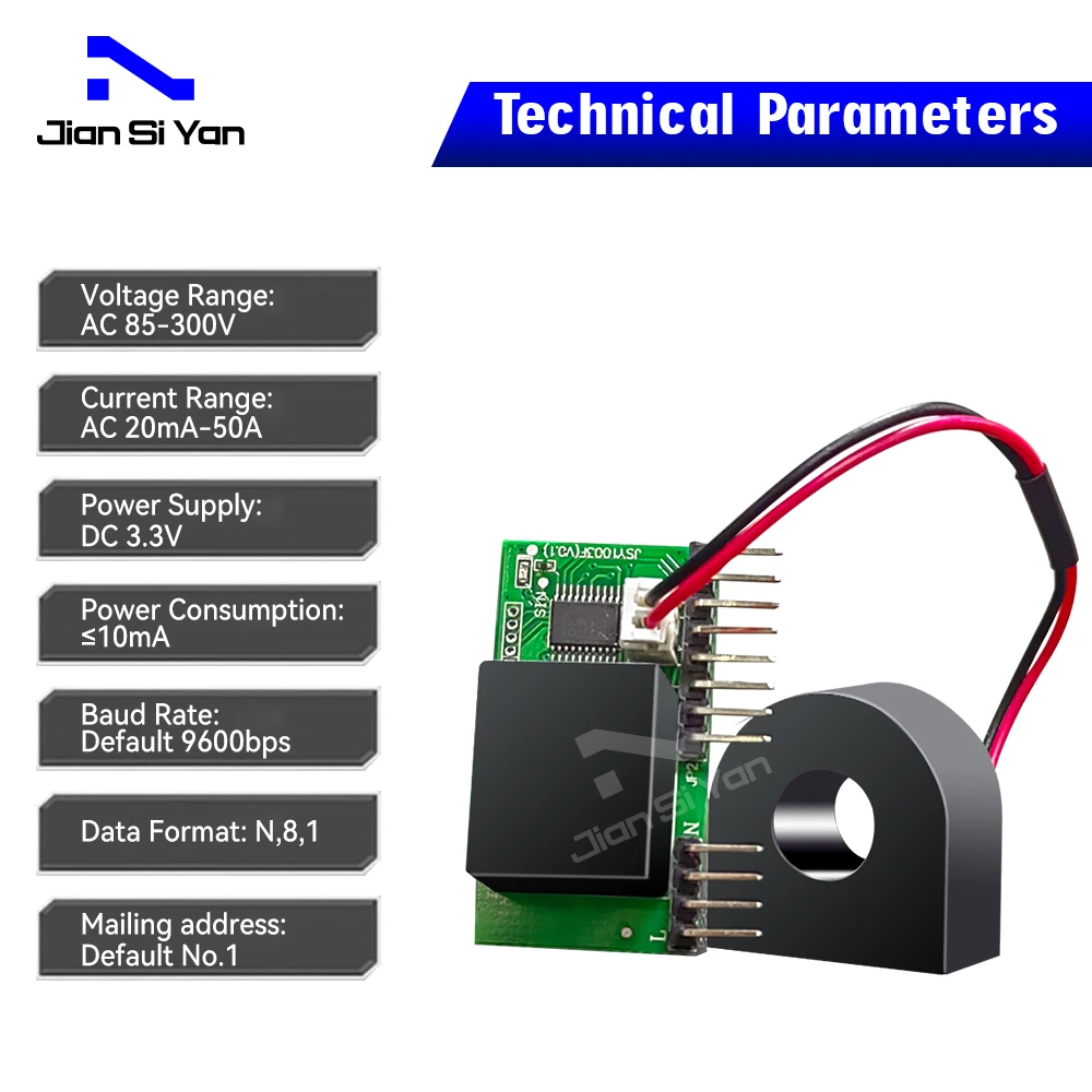 JSY1003F Single-phase AC TTL Modbus-RTU Embedded Metering Module