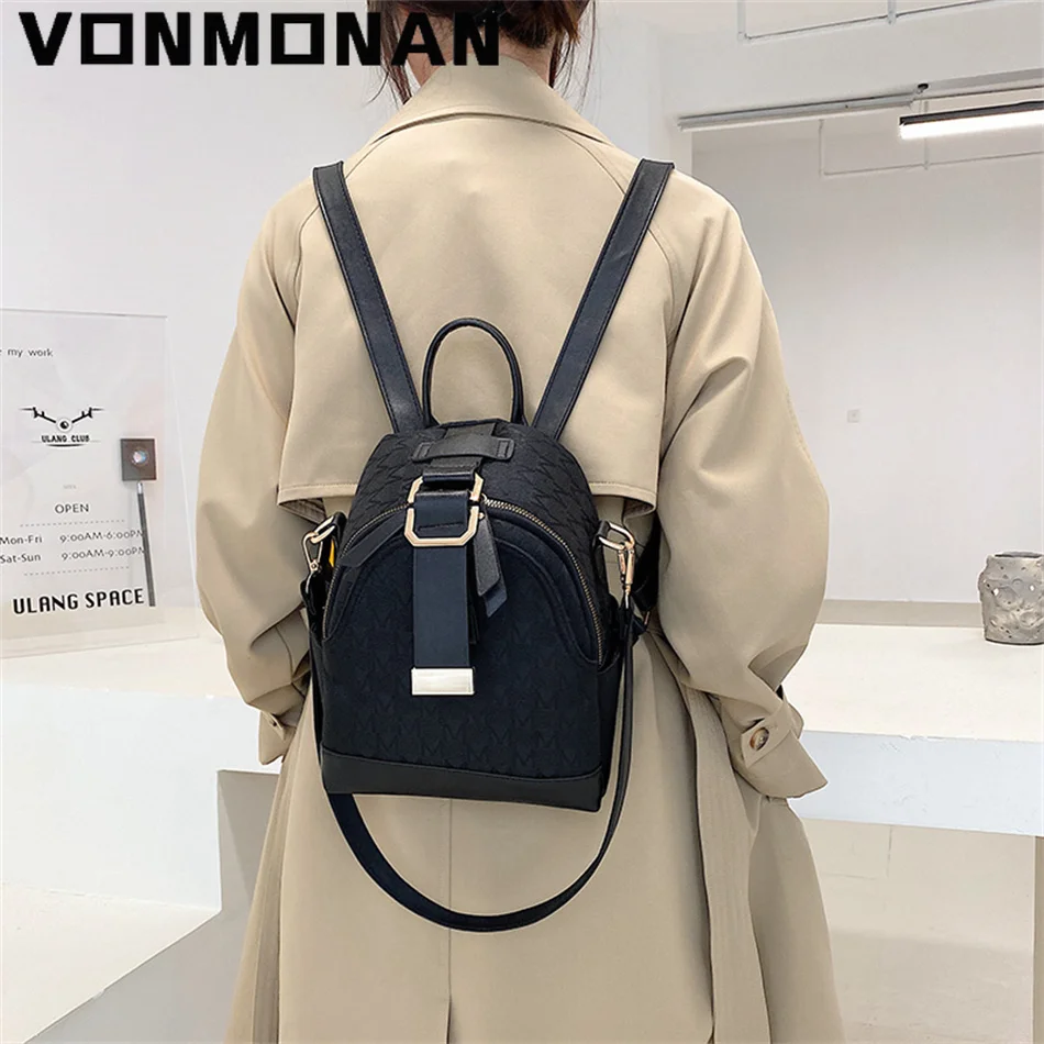 Classic Knitting Letter Women Small Backpack Designer Luxury School Bag for Teenager Girls PU Leather Rucksack Shoulder Sac New