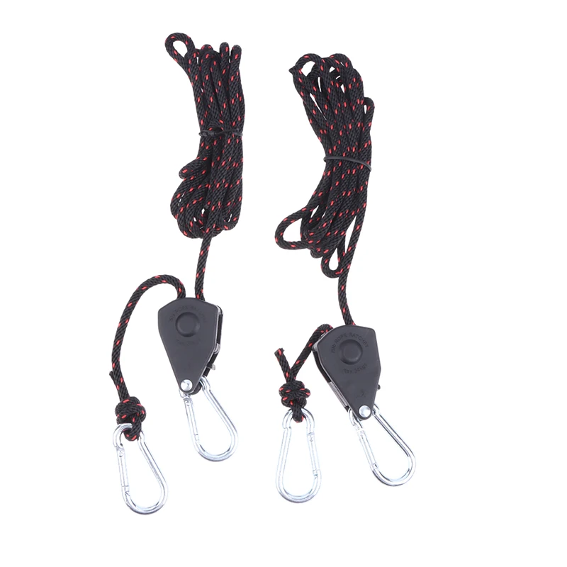 New 2/1Pcs Camping Tent Adjustable Rope Fastener Fixed Buckle Pulley Tensioner Ratchet Hangers Lights Lifting Awning Wind Rope