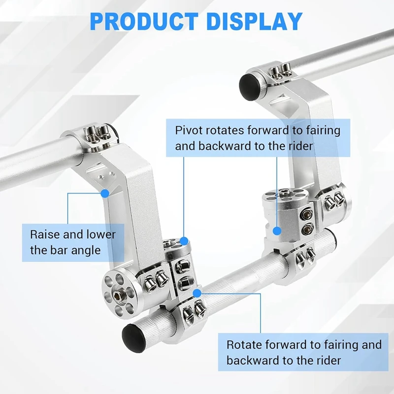 مقود دراجة نارية قابل للتعديل، نظام قضبان مقبض شماعات توجيه قابلة للفصل لسكوتر 125Cc فضي #3