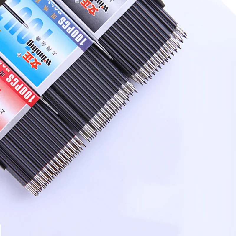 100pc 0.7mm Bullet Head Ballpoint Pen 140mm Refill Black Red Blue Ink Student Office Writing School Supplies Kawaii Stationery