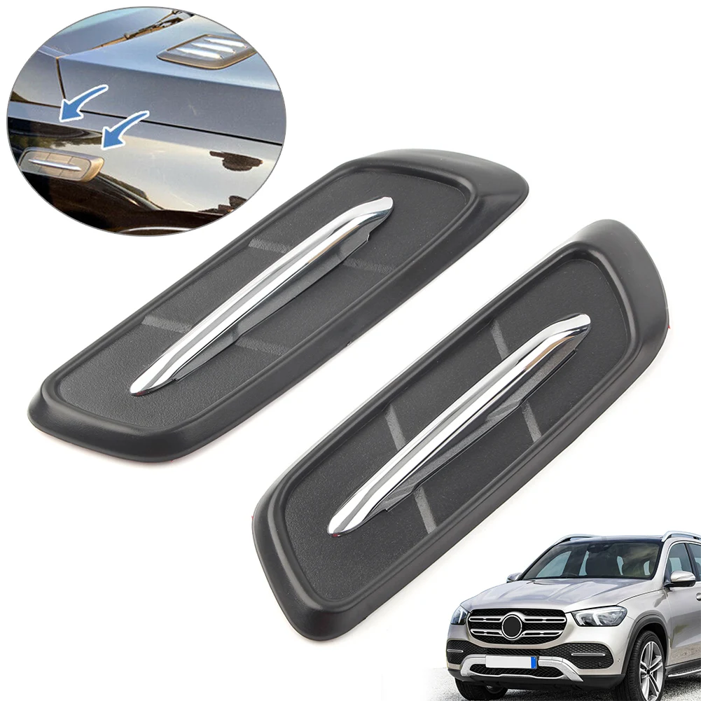 Car Front Side Vent Cover Decoration Trim For Mercedes Benz GLE W167 GLE350 GLE400 GLE450 GLE500 2019 2020 ABS Plastic Black