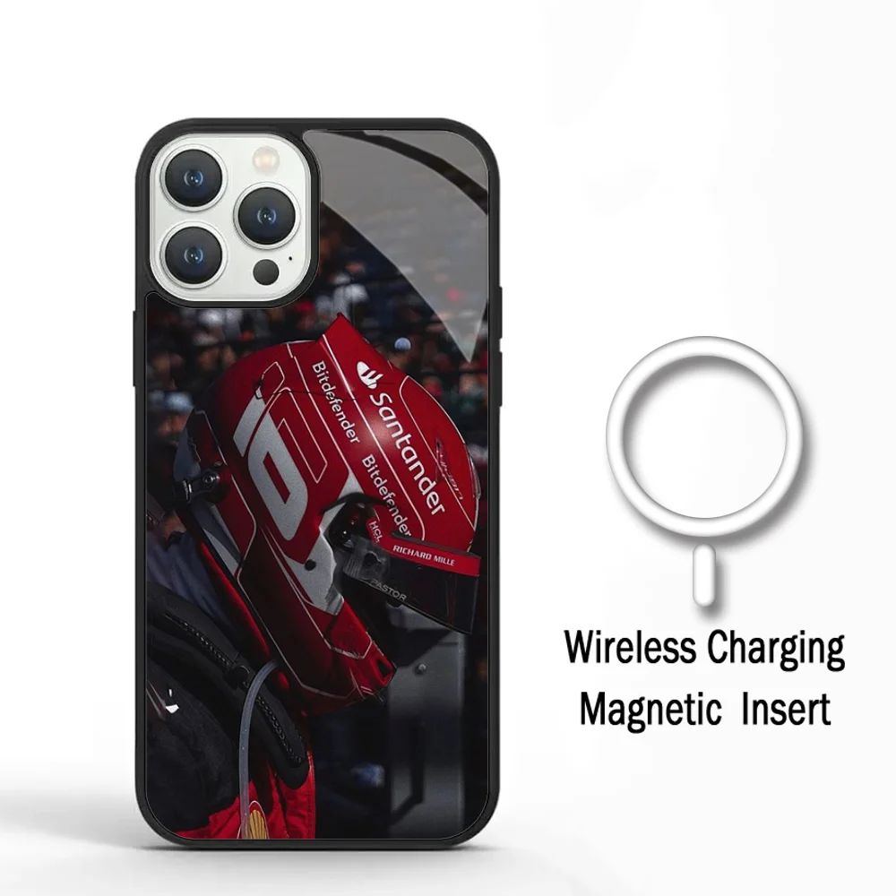 Formula 1 F1 C- Charles Leclerc Funda(1) Phone Case For IPhone 11 12 13 14 15 Plus Pro Max Mirror Acrylic Cover For Magsafe