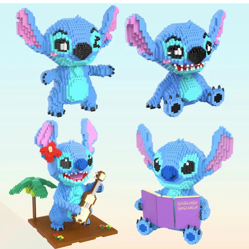 Stitch Stitch BlockGuitar Building Blocks lettura punto seduto assemblaggio regalo creativo 6-12y action figure building blocks