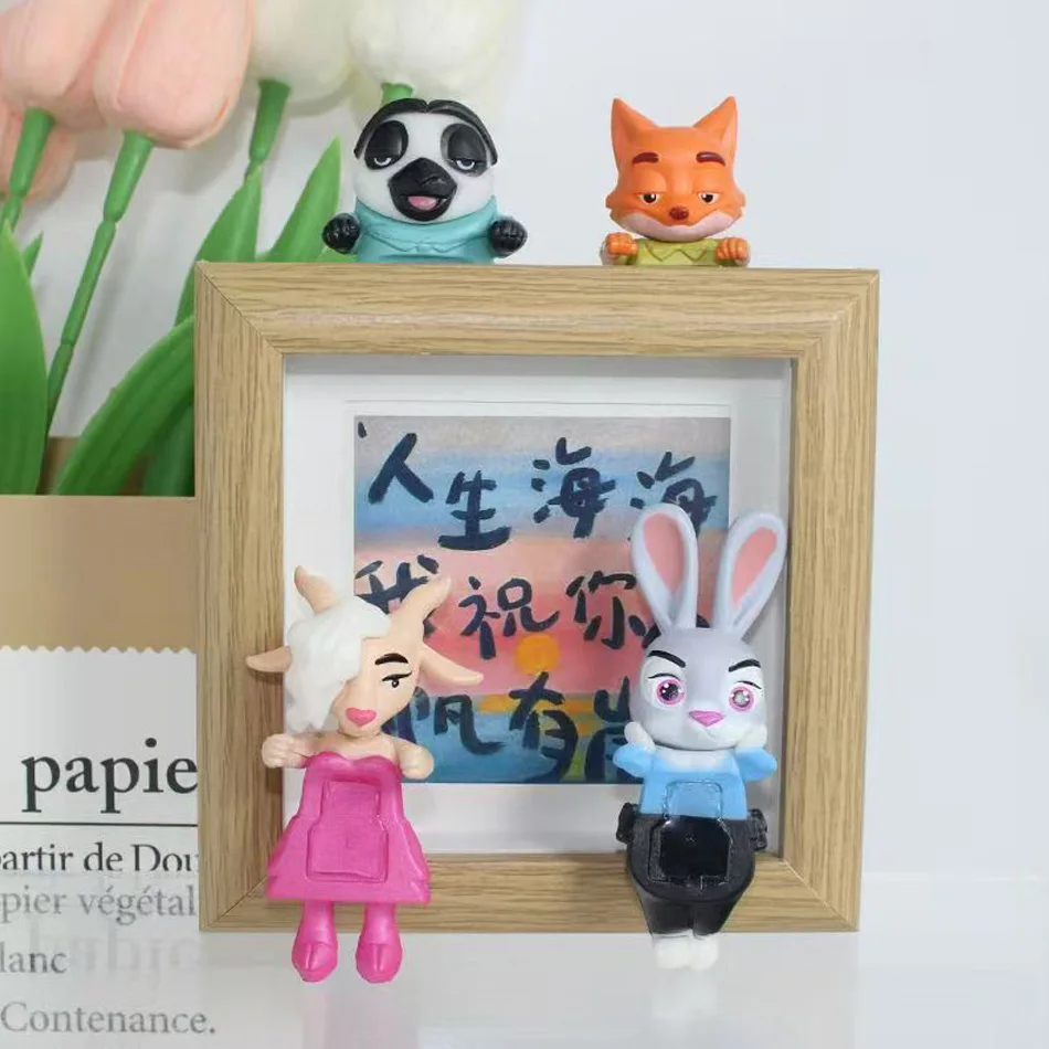 Zootopia Angel Crazy Blind Box لعبة أنيمي مصنوعة يدويًا للديكور الداخلي للسيارة المتنقلة Judy Fox Nick Rabbit حلية قابلة للجمع