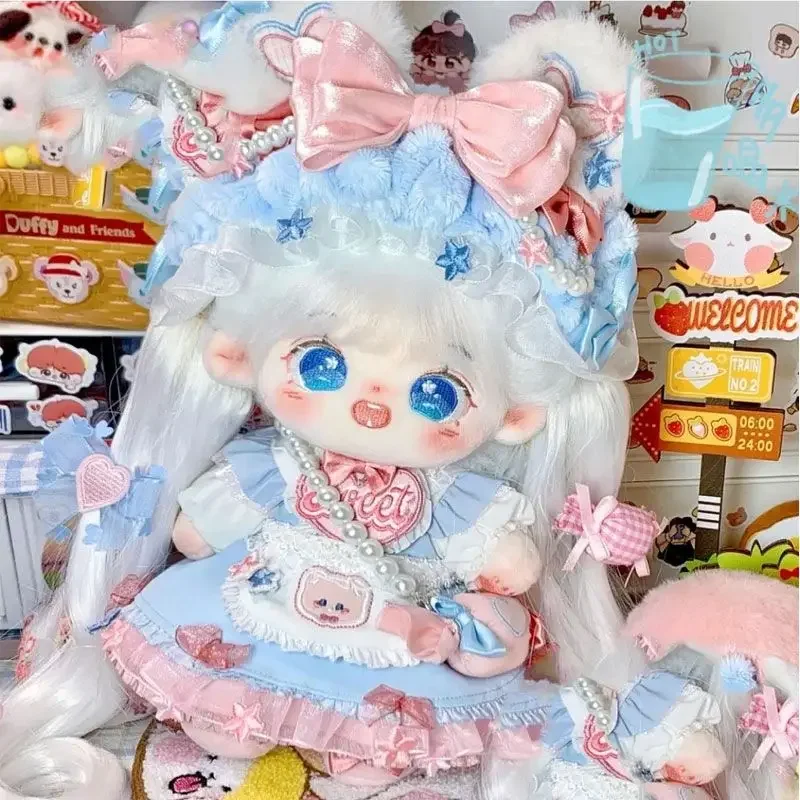 

20cm Kawaii Anime Plush Toy Cotton DIY Doll with Clothes Pillow Collection Cute Figure Soft Stuffed Toys Girl Kid Birthday Gift