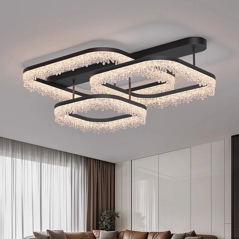 

Light luxury modern glacier water droplet living room ceiling light LED for bedroom dining room, Nordic home decoration lighting