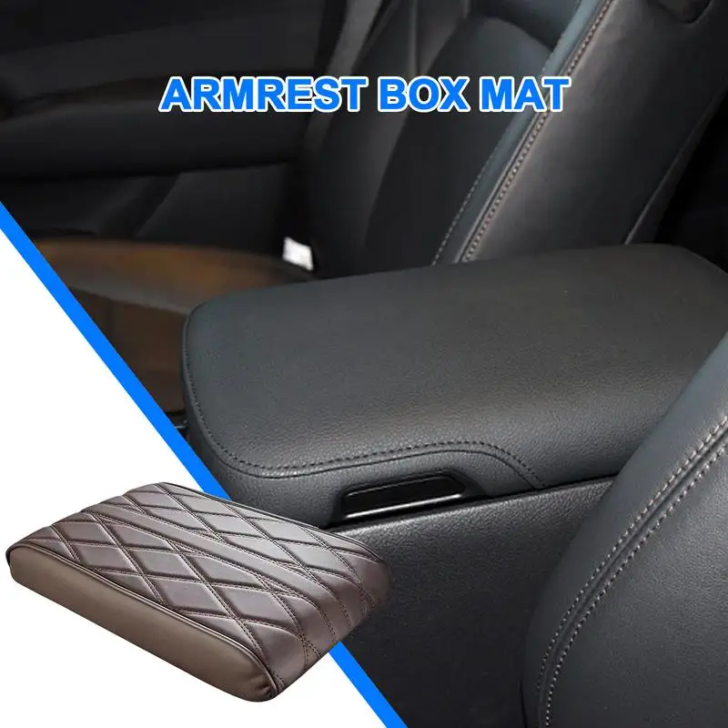 Auto Armrest Box Cover high-quality PU leather memory foam Armrest pad non-slip silicone bottom Breathable Soft Armrest cousin