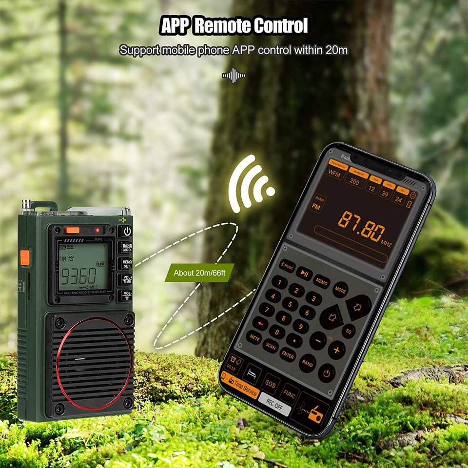 Retekess TR111 Radio FM Tragbare Radios AM FM Mini Amateurfunk Kurzwellen Notfall Amateurfunk Multiband SW VHF WB Wecker – Detail 3