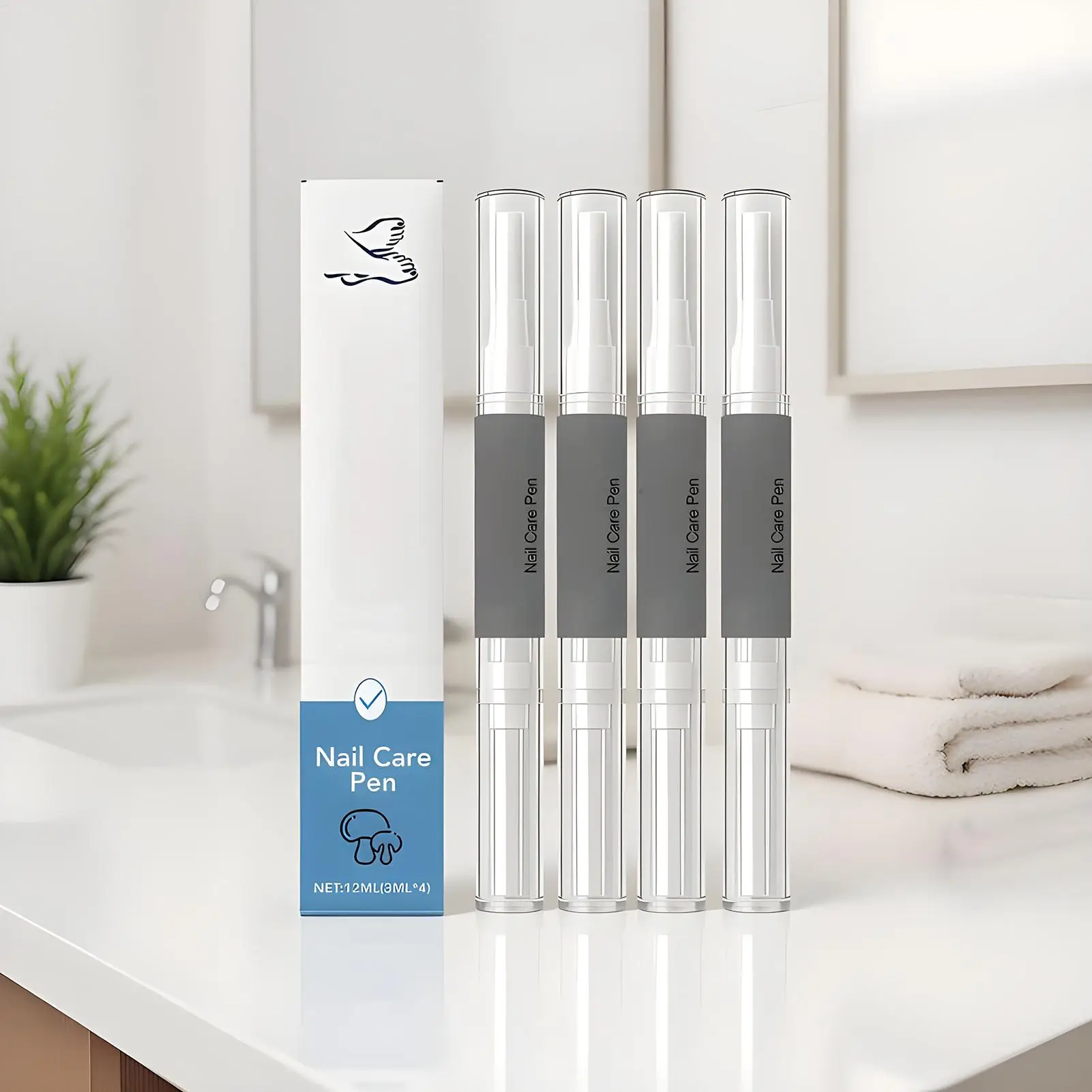 Stylo de soin des ongles, 4 pièces, huile d'arbre à thé pour les ongles, réparation des cuticules, traitements des ongles, Nutrition des ongles