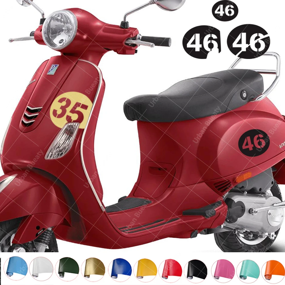 Motorcycle number 35-51 Decal 75th Anniversary For Piaggio Vespa PRIMAVERA GTS super 300 946 GTV 150 50 Sprint Sei Giorni Picnic