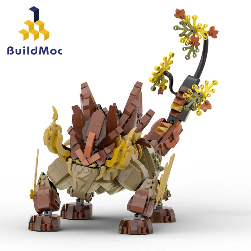 BuildMoc Genshined Azhdaha Building Block Set Game Monster Ancient Earth Dragon Model Toys Children Gifts（465 PCS)