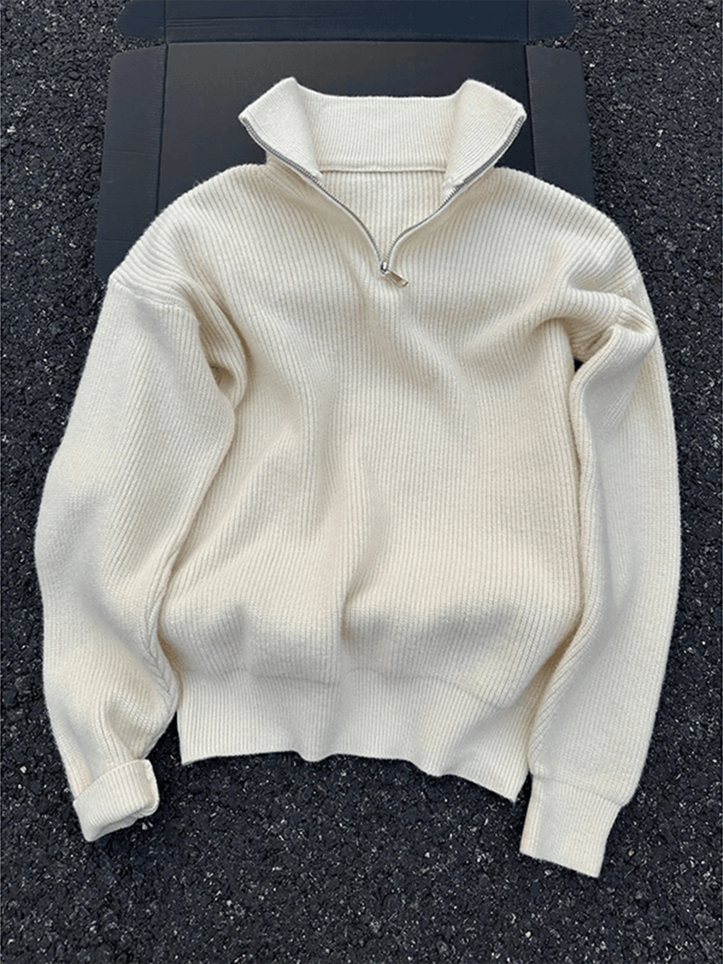 

Cleanfit Men's Knitted Sweater f High Collar Loose Casual Outerwear Autumn Season Soft Comfortable Polyester Blend Long Sl...