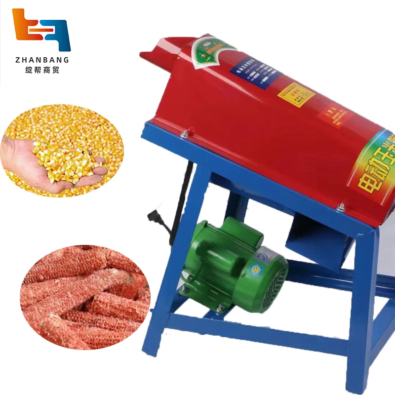 New Fully Automatic Household Small Corn Thresher with Electric Motor 110/220V 500kg/h Capacity for Dry and Wet Use