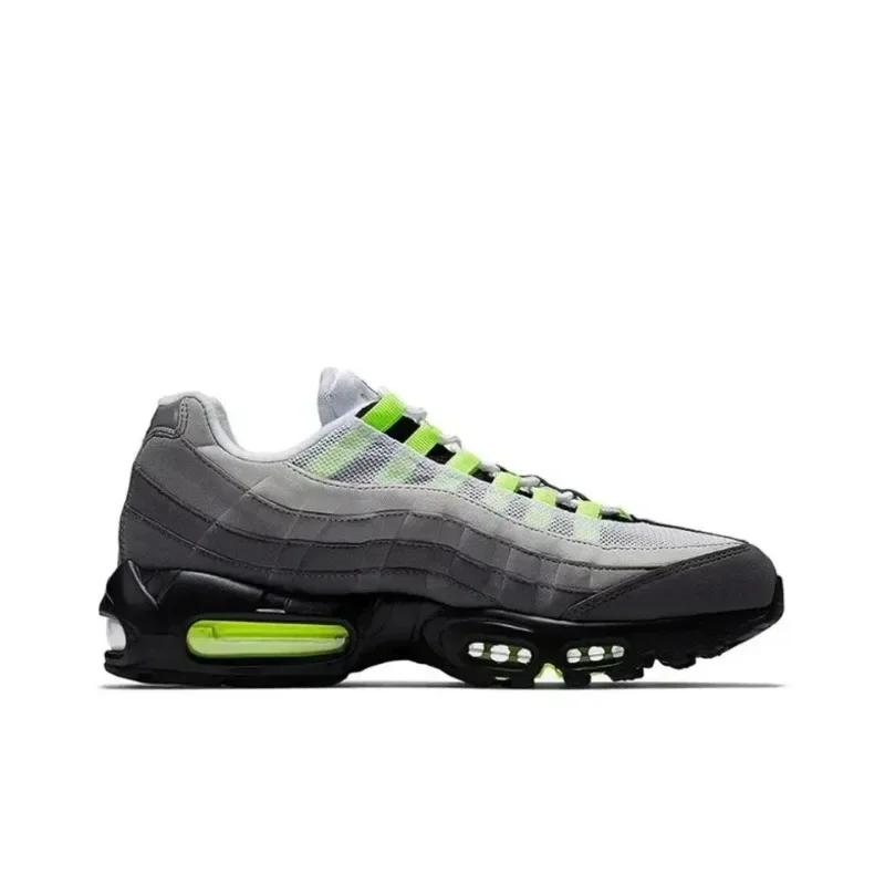 Nike Air Max 95 OG Neon Grey Black Green Original Retro Men Running Shoes Low-top Anti-slip Shock Absorption Casual Sneakers Men