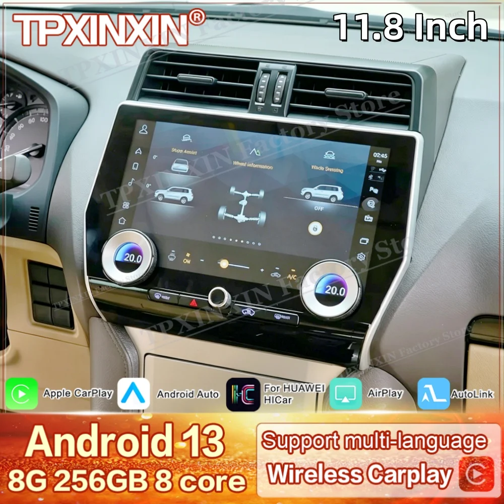 For Toyota Prado 2018~2021 Android Auto Carplay Radio Car Stereo Receiver GPS Navigation Automotive Multimedia Player Head Unit