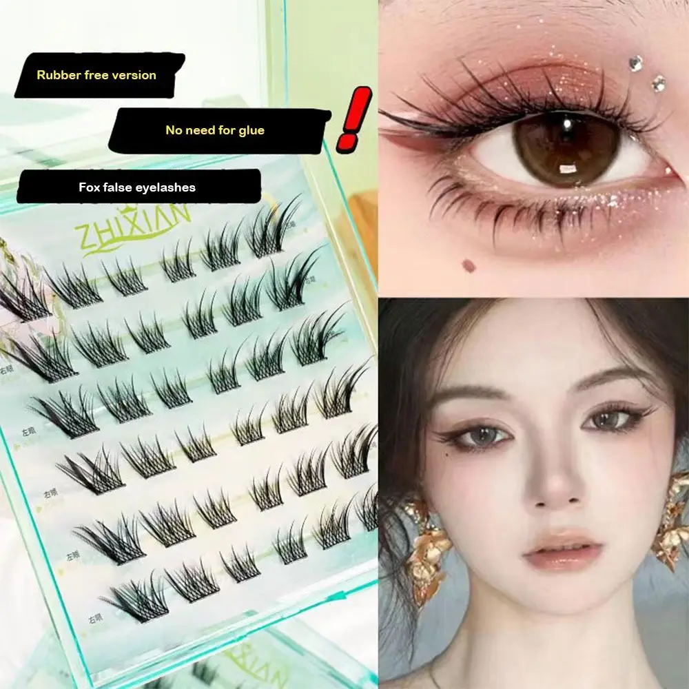 1 시트 새로운 천연 자체 접착 속눈썹 재사용 가능한 접착제 없음 개별 속눈썹 Mutistyles Soft Idol Lash Clusters