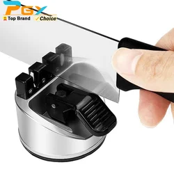 Upgraded 2-Stage Pocket Kitchen Chef Knife Sharpeners Mini Knife Sharpener with Suction Cup Portable Kitchen Sharpening Tool