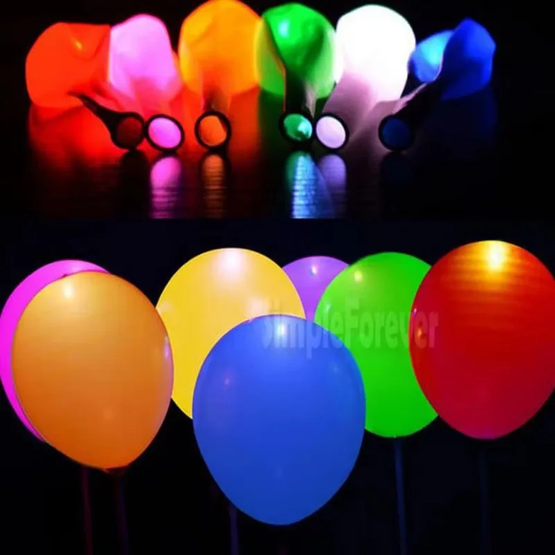 500pcs 12inch Colorful Glowing LED Light Balloons Helium Inflatable Latex Luminous Balloon for Wedding Party Decoration