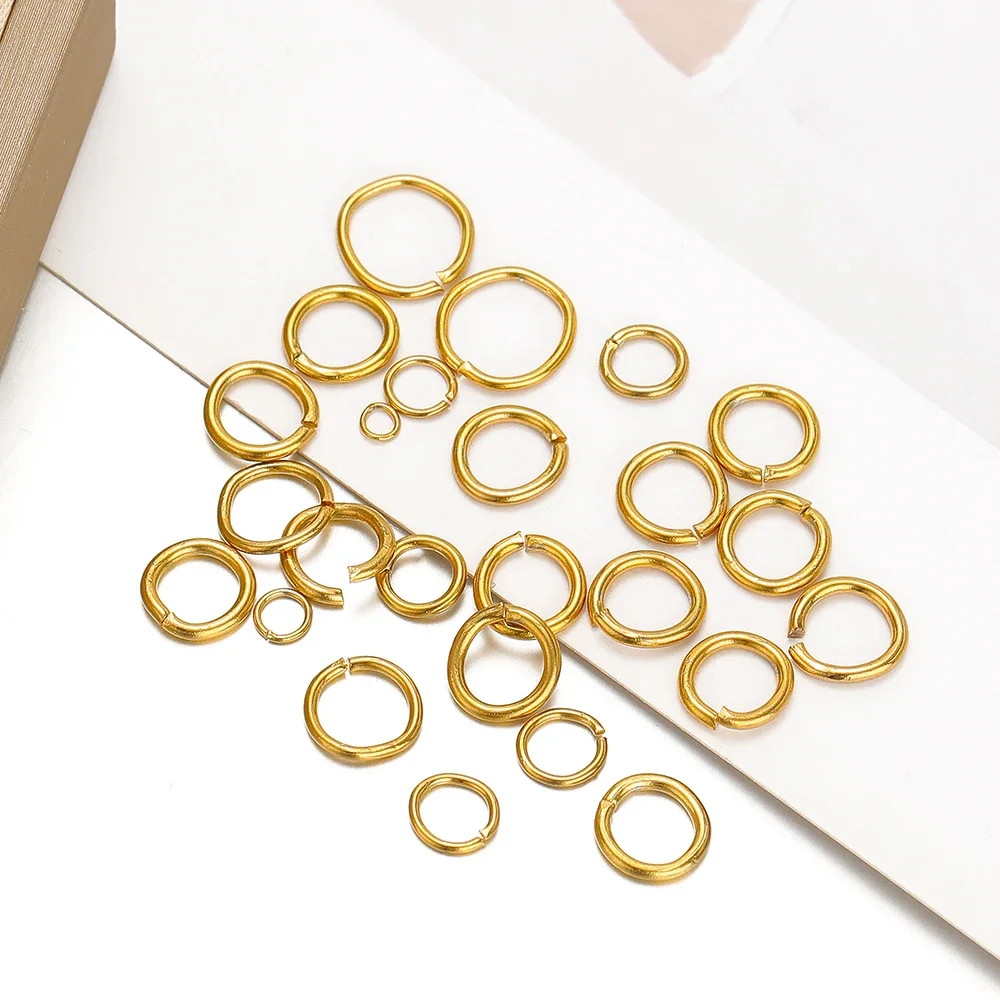 100-200pcs Stainless Steel Open Jump Rings Split Rings Connectors for Diy Jewelry Finding Making Accessories Wholesale Supplies