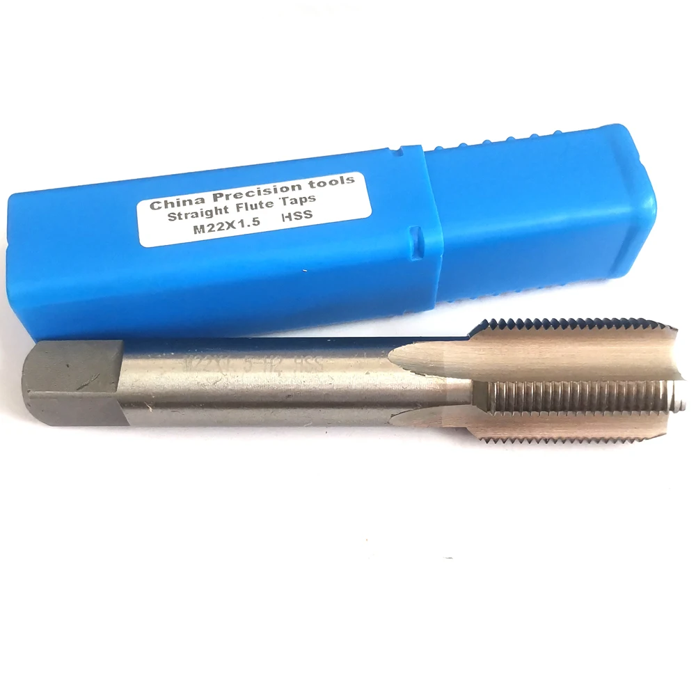 HSS Metric thread tap M22 Right hand Fine screw straight flute taps left machine tap M22X2 M22x1.5 M22x1.25 M22x1 M22x0.75 x0.5
