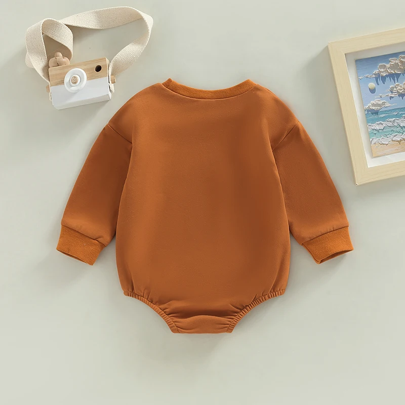 2022-10-13 Lioraitiin 0-12M Infant Baby Boy Girl Bodysuit Letter MAMA\'s Coffee Date Print Long Sleeve Sweatshirt Jumpsuit