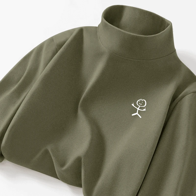 

Свободная футболка с длинным рукавом и воротником-стойкой, плотная, модный бренд Dervo Style, осенний сезон, молодежная энергия