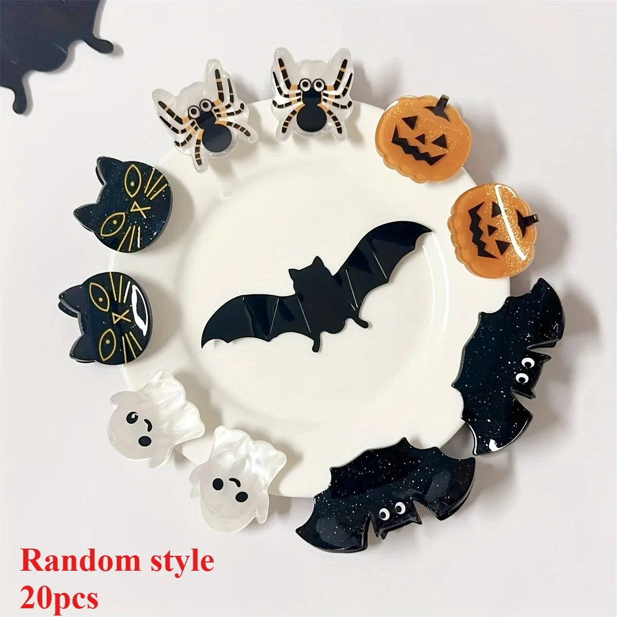 20pcs/2pcs Cute Spider, Cat, Bat Mini Acrylic Hair Clips - Perfect for 14+ Year Olds - Adorable Accessories for Your Hairstyle