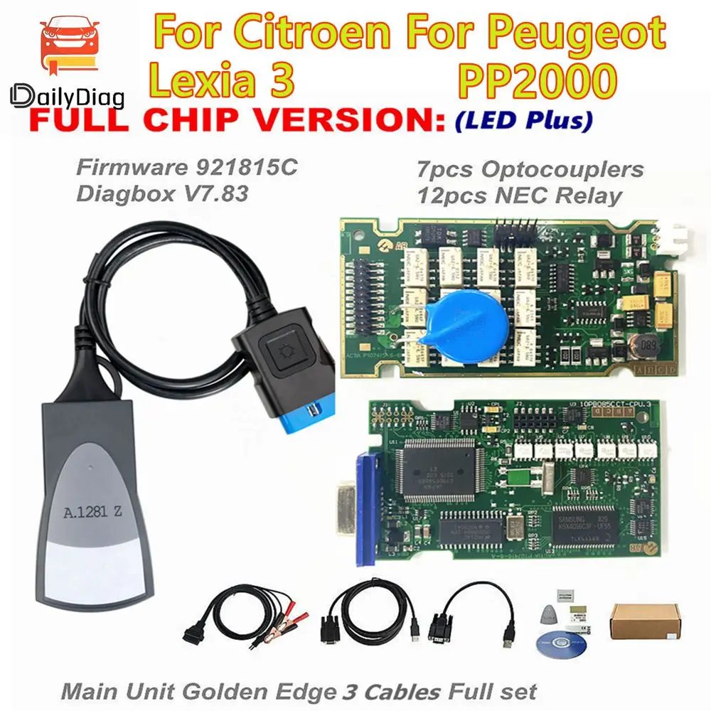 Best Lexia 3 Full Chip 921815C Diagbox V9.91 Golden Lexia3 PP2000 Auto Scanner Lexia 3 For Peugeot For Citroen Diagnostic Tool