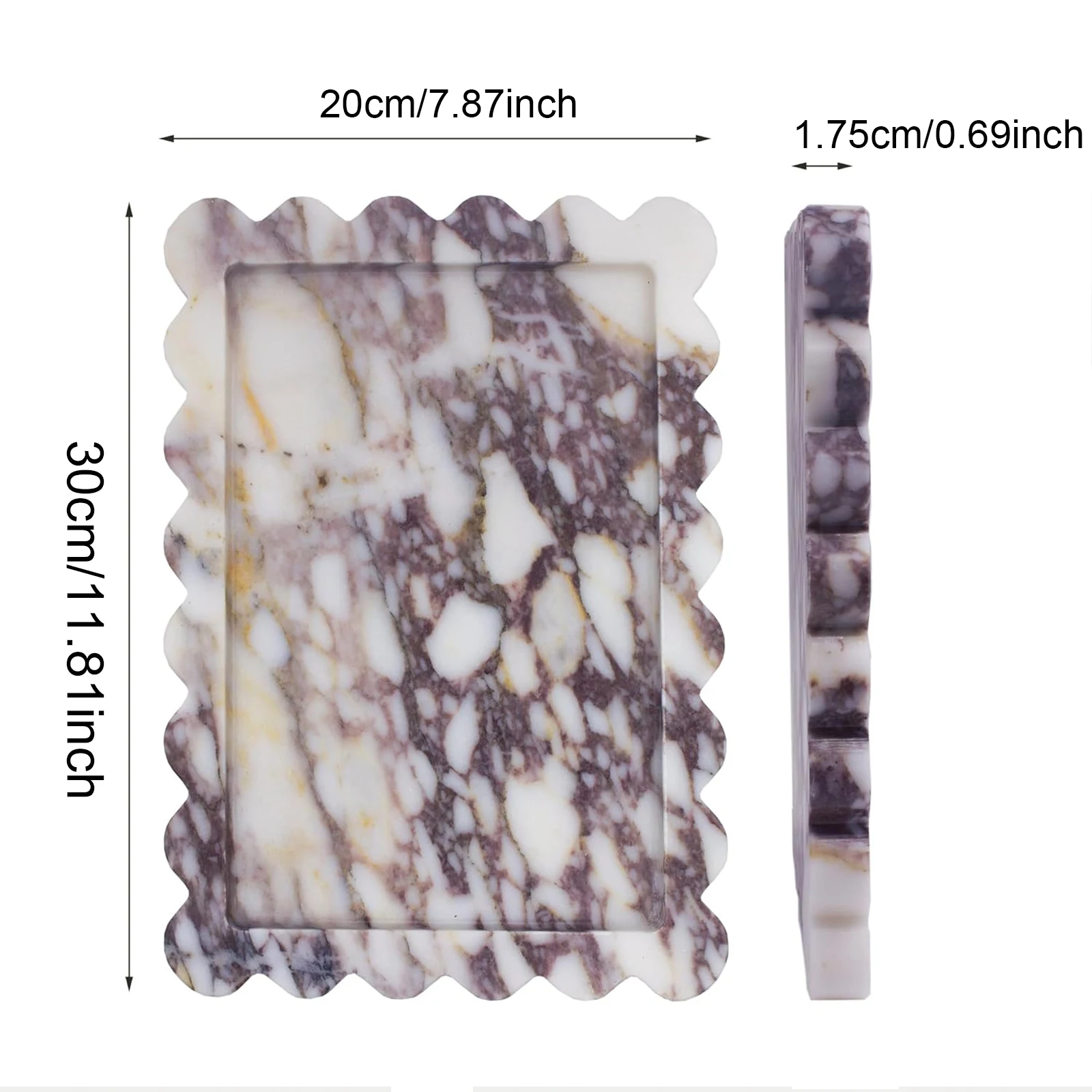 صينية رخام كالكاتا فيولا صدفي، صينية من حجر الرخام الطبيعي، صواني زخرفية فاخرة للحمام، الغرور، ديكور المنزل