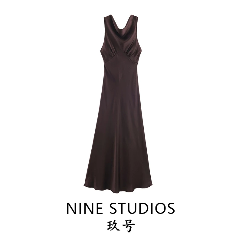 エレミディ シルクサテン ロングスカート レディース ファッション カジュアル スリーブ Aラインスカート ボディコンフィット