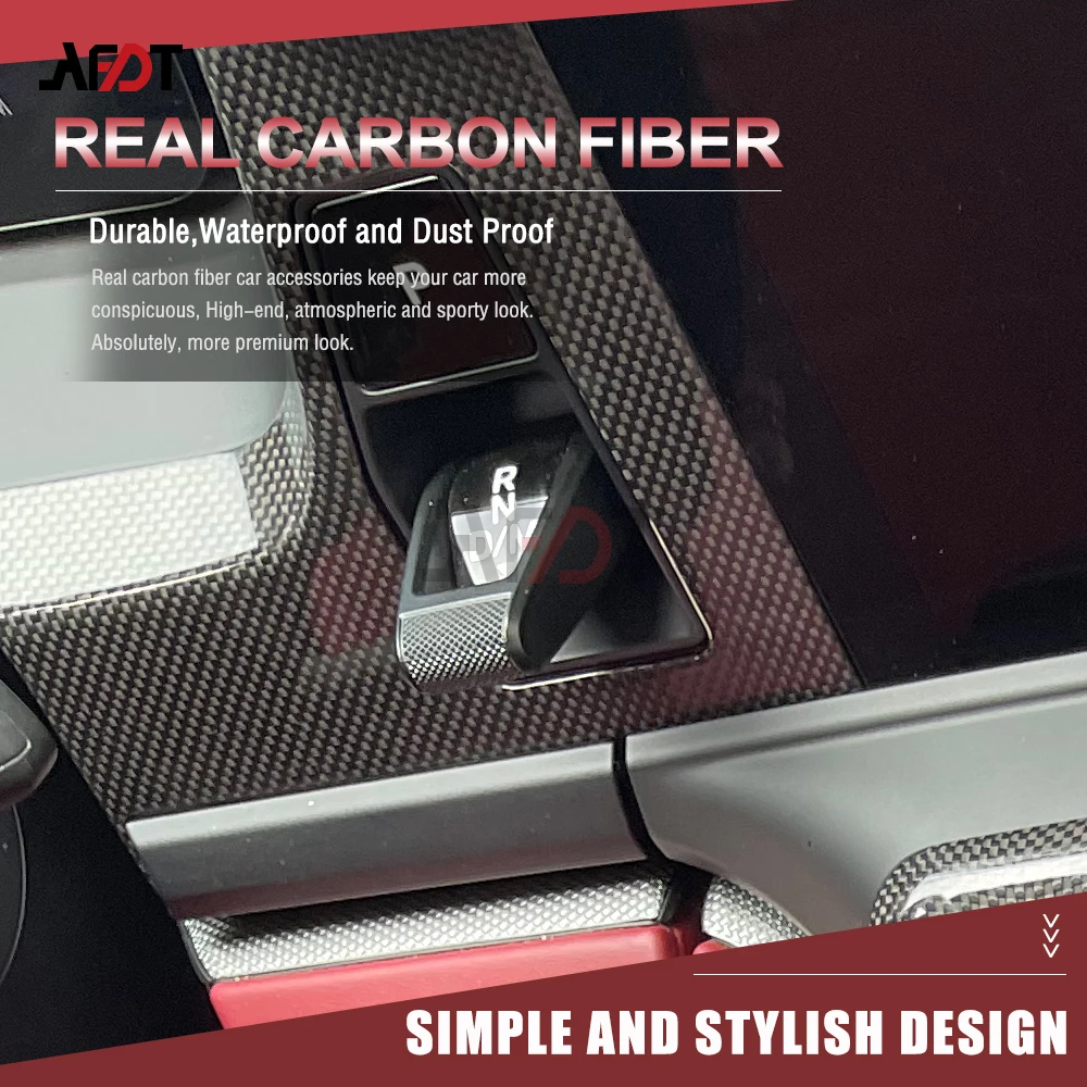 Lhd para 2024-2026 porsche panamera 972 gts 4S turbo s e-híbrido real fibra de carbono simples tecer alavanca de mudança painel de engrenagem de estacionamento