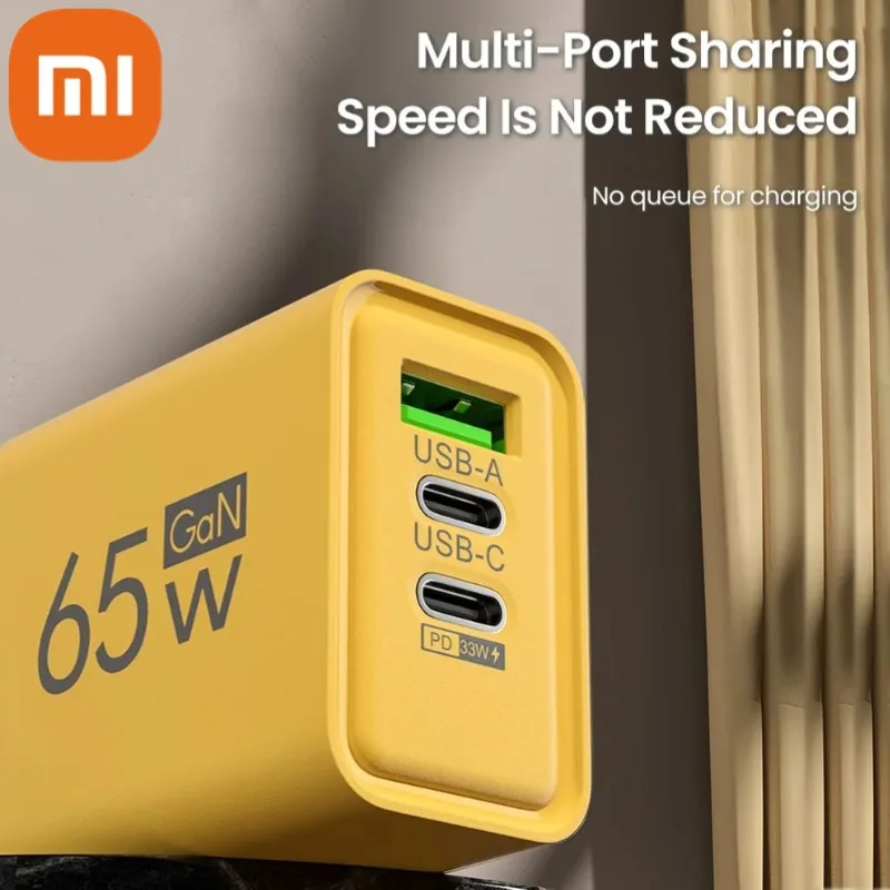 Xiaomi 65W USB Fast Charger 5 Ports PD Type C Quick Charge Phone Charger Adapter For IPhone Samsung Huawei USB C Wall Charger