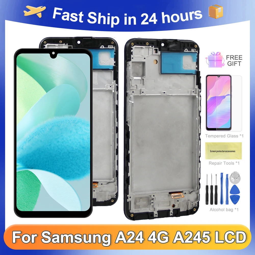 

For AMOLED A24 4G For Samsung A24 A245 A245F A245M A245N LCD Display Touch Screen Digitizer Assembly Replacement