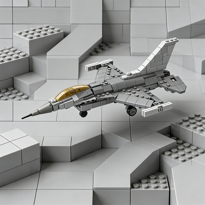 ชุดตัวต่อแบบโมดูลาร์ 431 ชิ้น รุ่นปรับแต่งได้ตามต้องการ General Dynamics Fighter MOC ของเล่นเด็ก DIY ของขวัญวันเกิด