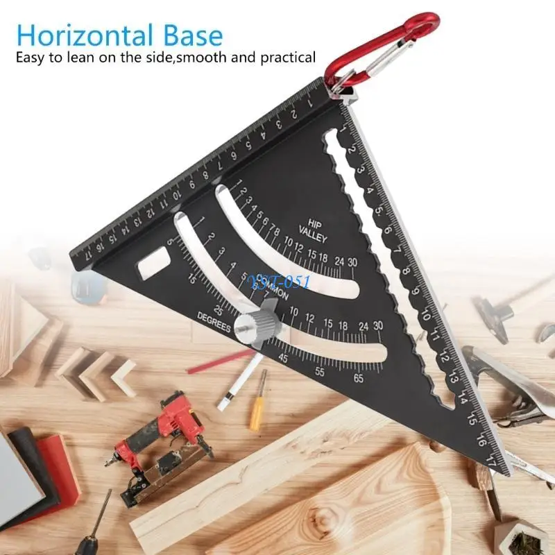 

E15A Carpentry Framing Square 7inch Combination Square with Hook Woodworking Tool
