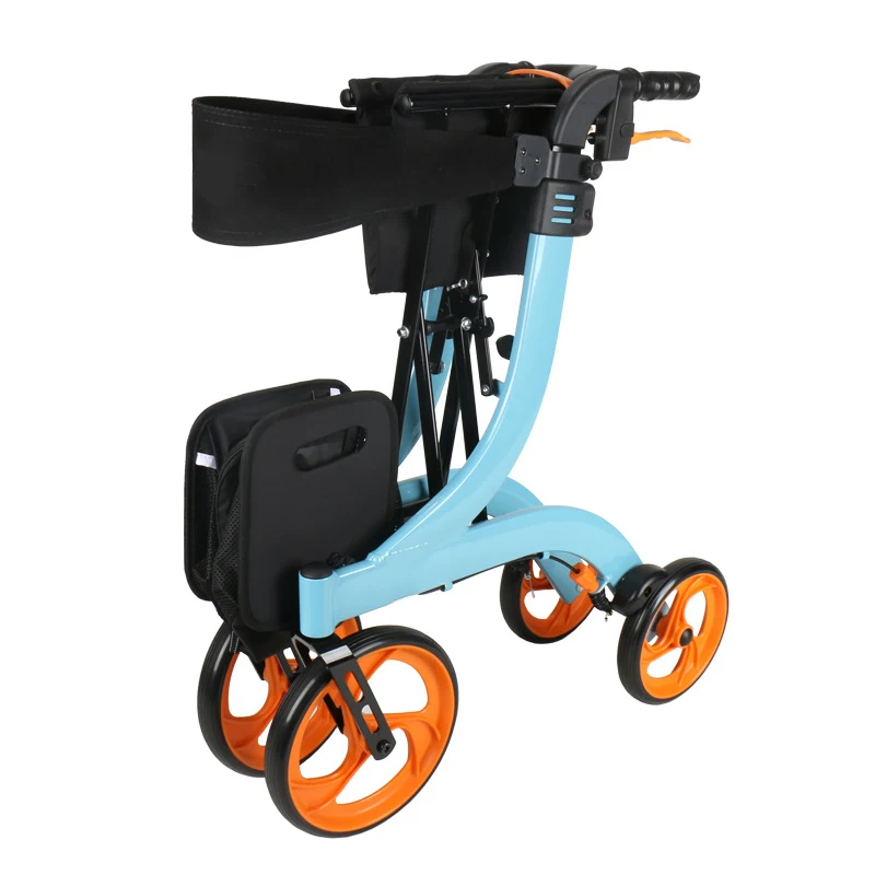 4 Wiel Legering Draagbare Vouwen Lichtgewicht Winkelen Walker Rollator Winkelwagen