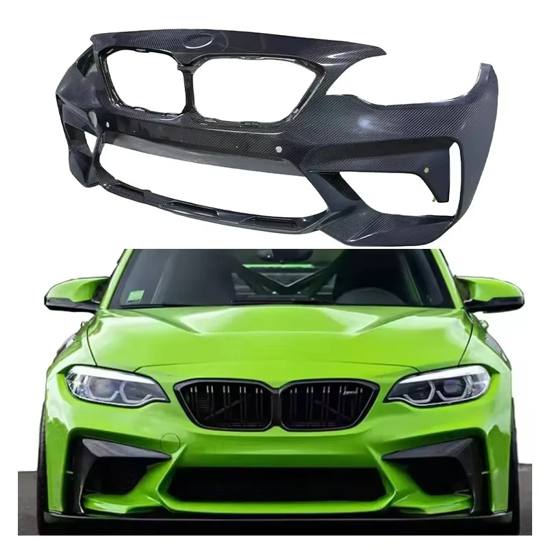 For BMW M2 F87 2014-2022 OEM Dry Carbon Fiber Front Bumper Lip Cover Car Front Bumper Trailer Cover Body Kits Car Accessories