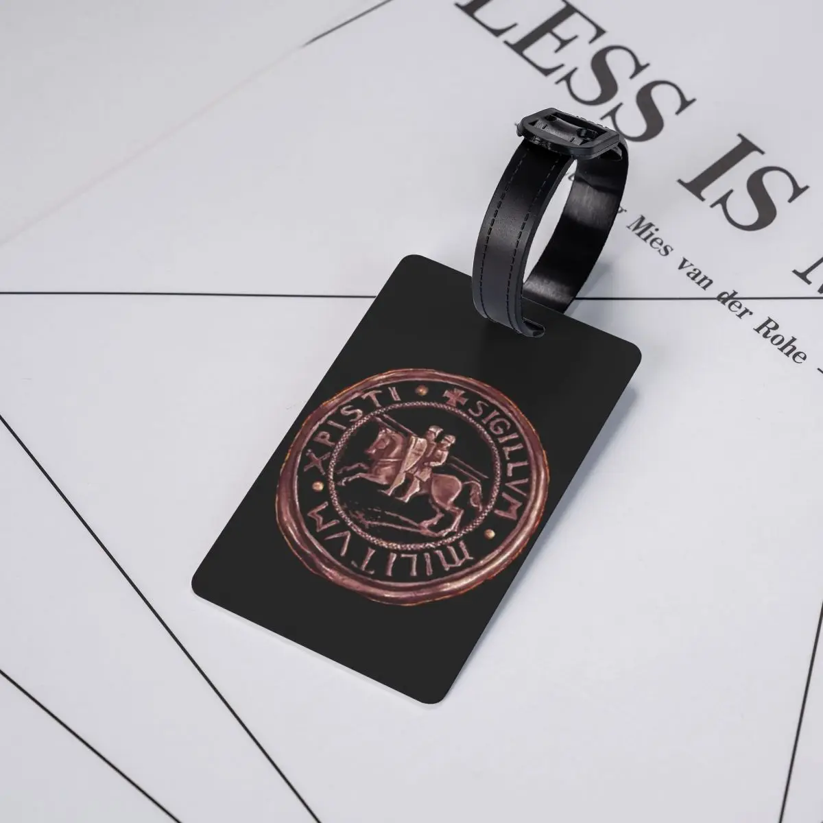 Medieval Seal Of The Knights Templar Luggage Tag Custom Medieval Seal Of The Knights Templar Baggage Tags Privacy Cover ID Label