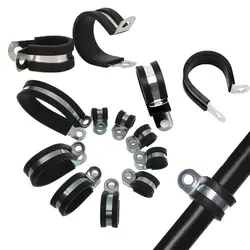 Creative Metal Wiring Hose Clamp Useful R-type Rubber Lined Clips Durable Cable Fasteners Hardware Electrical Fittings