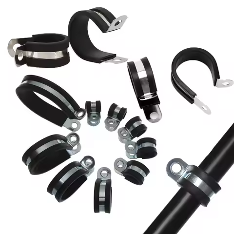 Creative Metal Wiring Hose Clamp Useful R-type Rubber Lined Clips Durable Cable Fasteners Hardware Electrical Fittings
