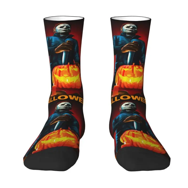 Funny Horror Movie Halloween Socks Women Men Warm 3D Printing Michael Myers Sports Football Socks