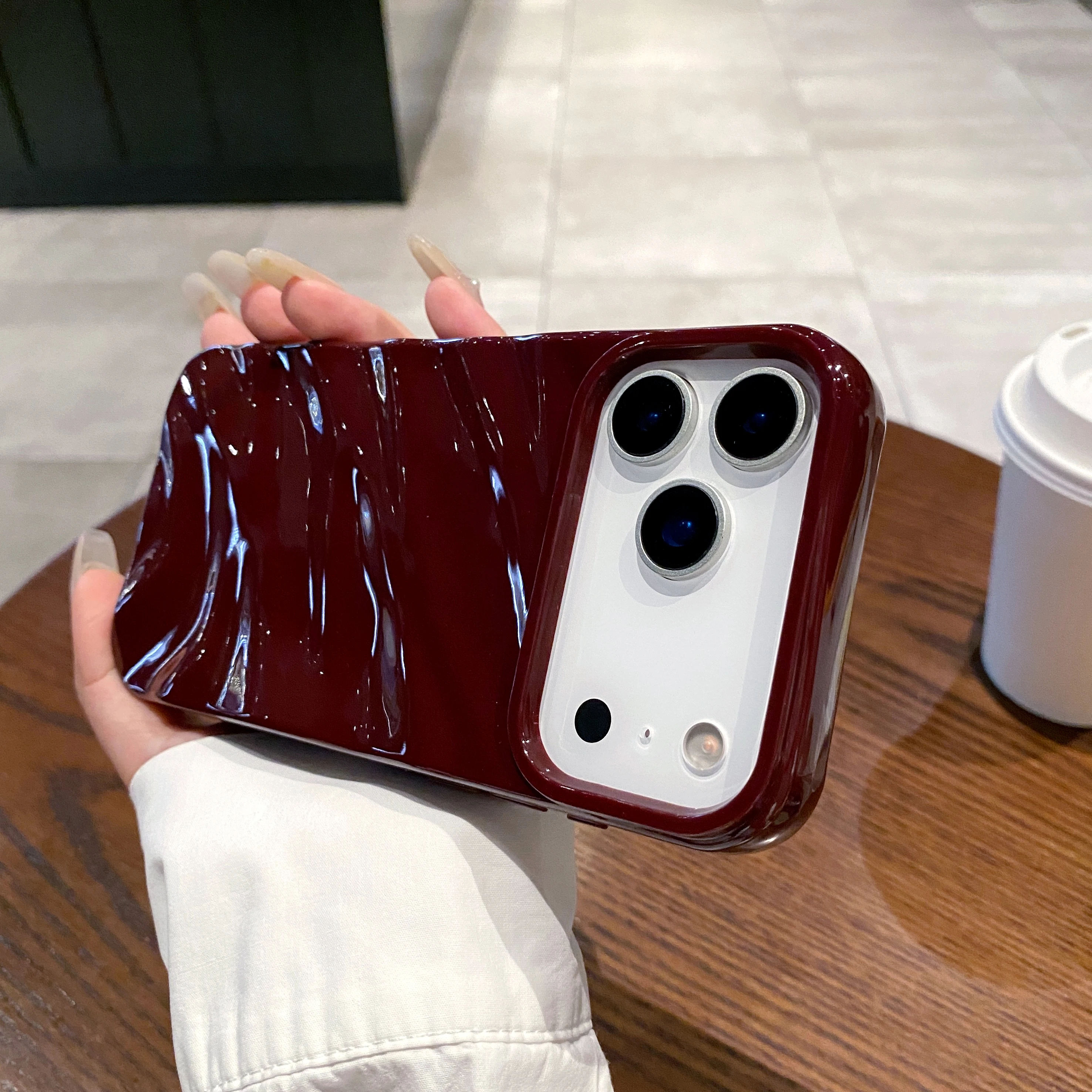 6D-Seidenmuster, gewellt, schlicht, Handyhülle für iPhone 17, Air 17, 16, 15, 14, 11, 12, 13 Pro Max, stoßfeste, schützende, weiche Rückseite – Detail 14