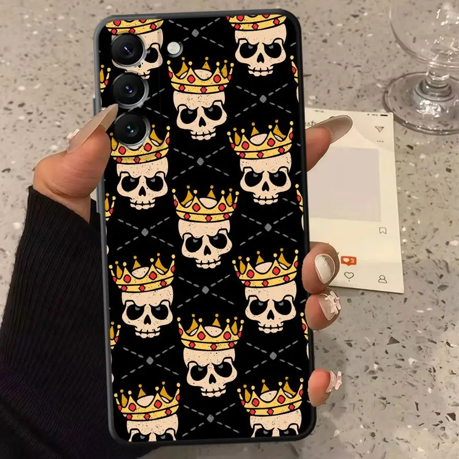 Case for Samsung Galaxy A22 A52 A13 A14 A51 A24 A36 A26 A35 A16 A15 A11 A12 A34 Phone Cover Crown Skull