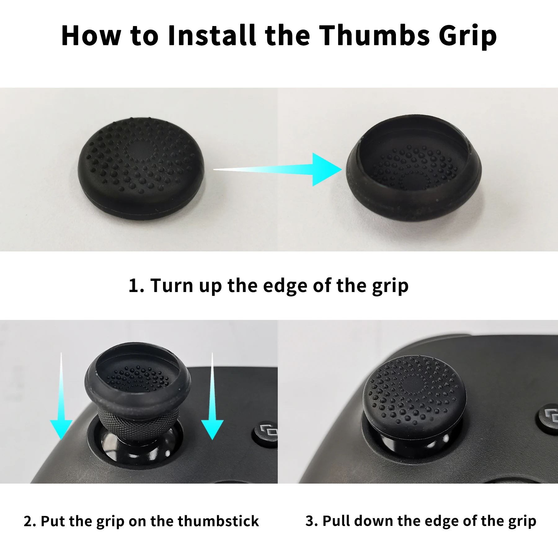 Playvital 3Dスタッズ版抗スリップシリコーンソフトゴムケースxboxシリーズs/xコントローラ親指グリップキャップ