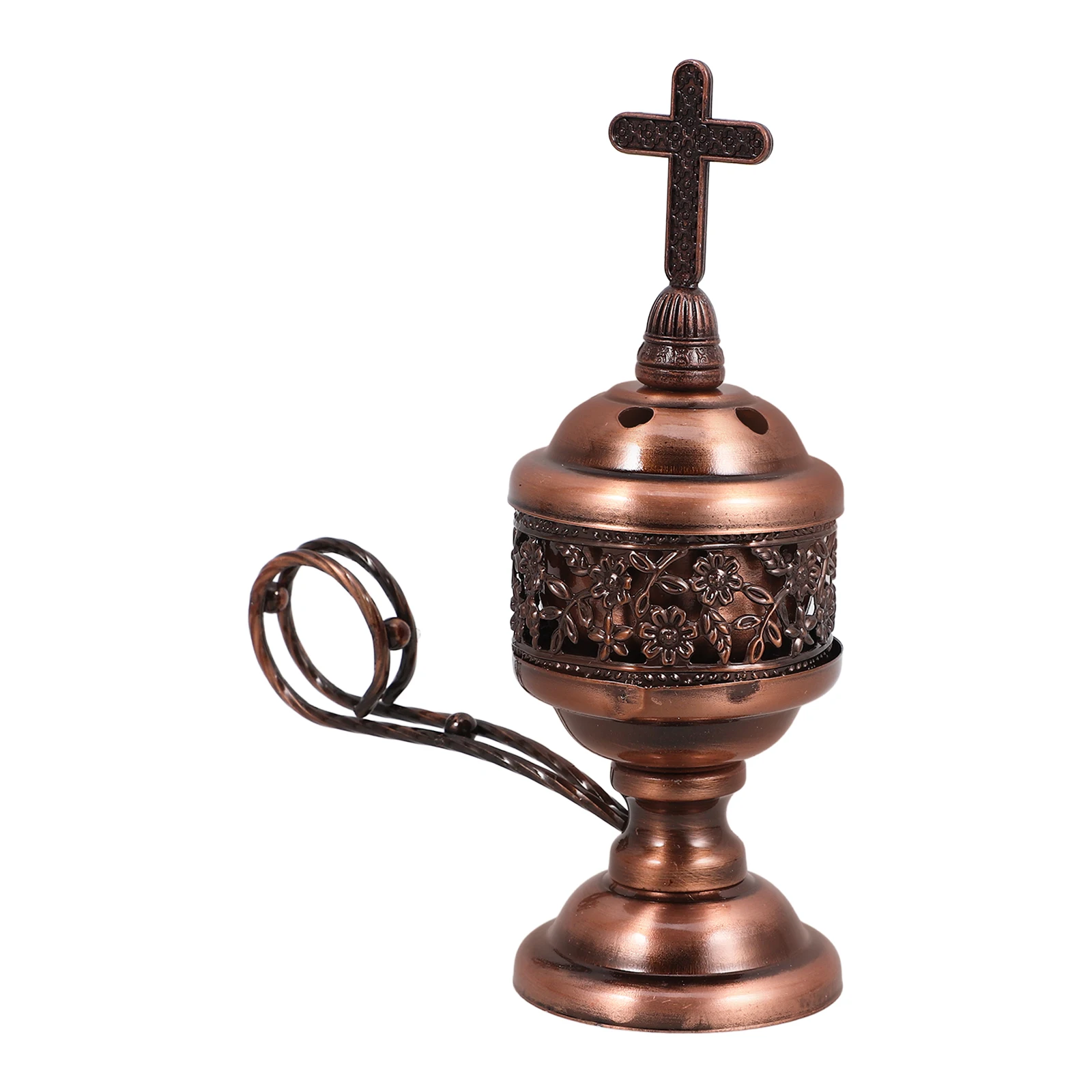 

Incense Burner Tabletop Censer Decorative Iron Holder Vintage Crafts Yoga Spa Reading Bedroom Housewarming Gift
