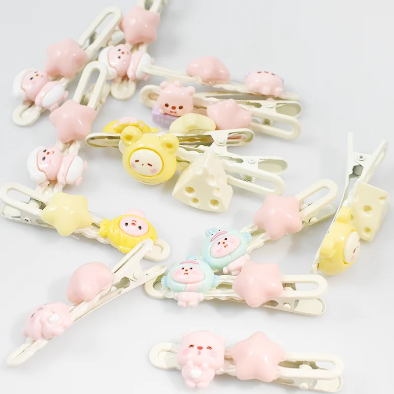

Cartoon hairpins for kids, dopamine color resin slippers, suitable for children's holiday gifts, cute and sweet hairpins