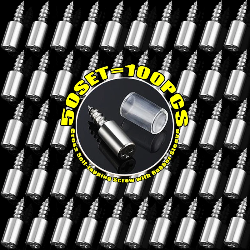 100/2 szt. Krzyżowa wkręt samogwintujący z gumową tuleją wspornik laminatu domowej roboty szafa na ubrania twarde antypoślizgowe gwoździe do przegród