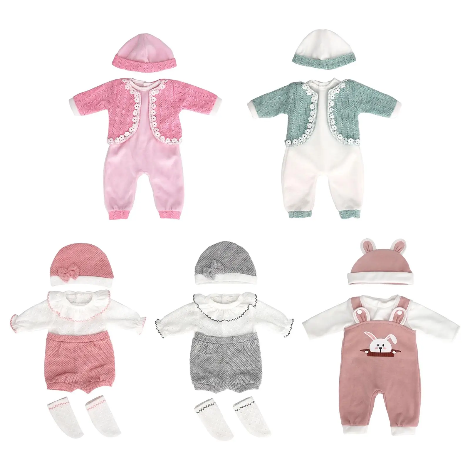 ชุดตุ๊กตาเด็ก 18 นิ้ว เสื้อผ้าลำลอง น่ารัก ลายการ์ตูน สำหรับของเล่นและของขวัญ