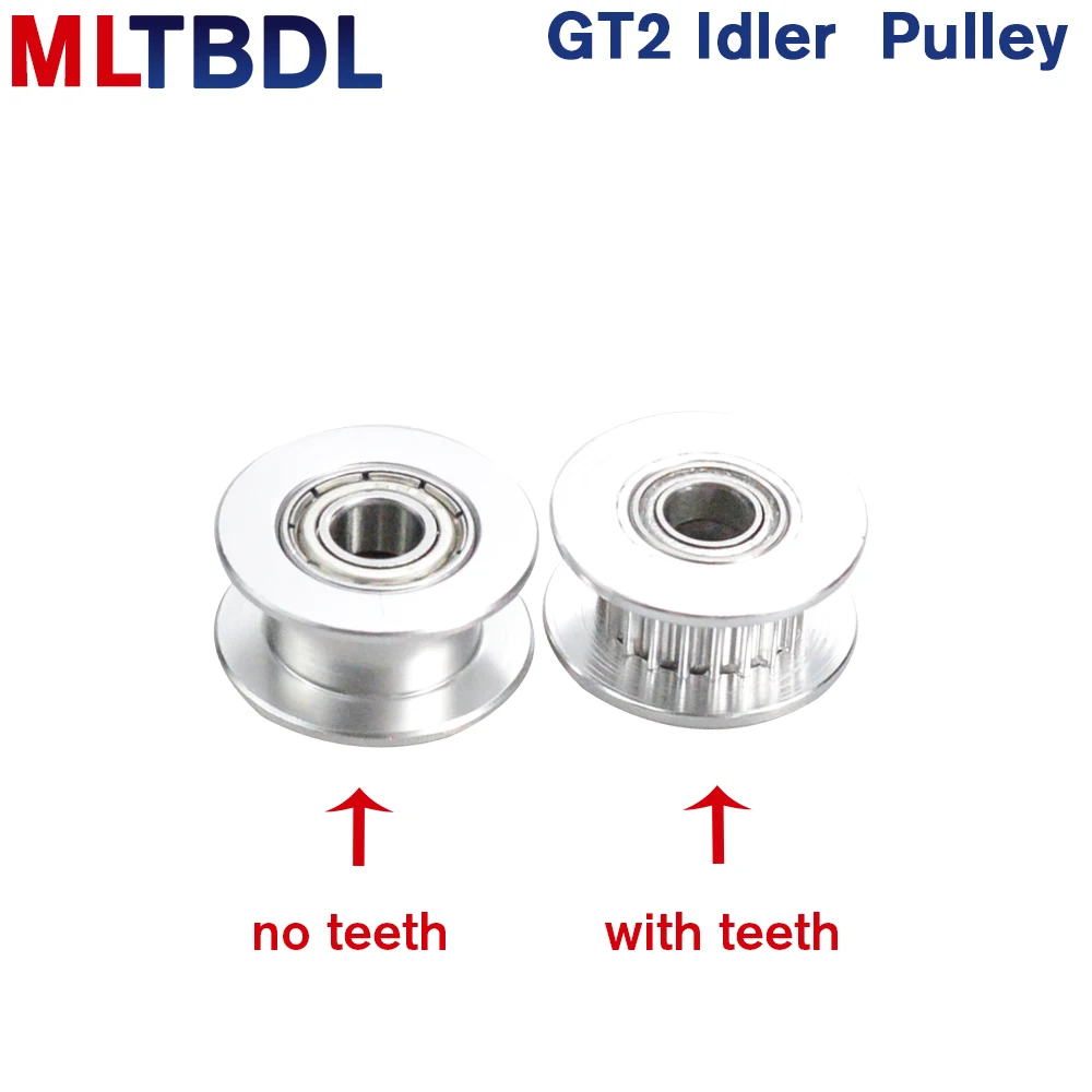 Polea Idler GT2, rueda síncrona de 20 dientes, 16 dientes, Bore3/4/5mm con rodamiento, 2GT correa de distribución, ancho 6/10mm, piezas para